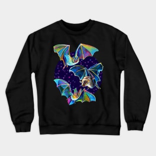 Galactic Gothic Bat Pattern by Robert Phelps Crewneck Sweatshirt